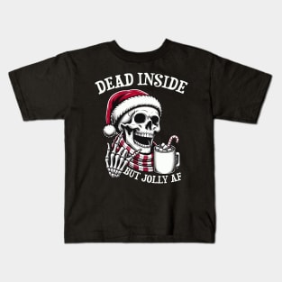 Dead Inside But Jolly AF Christmas Skeleton Kids T-Shirt